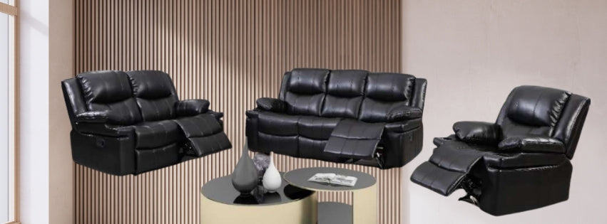 Amelia Recliner Sofa | Manual Recliner with Built-in Cup Holder – Available in 1-Seater, 2-Seater & 3-Seater