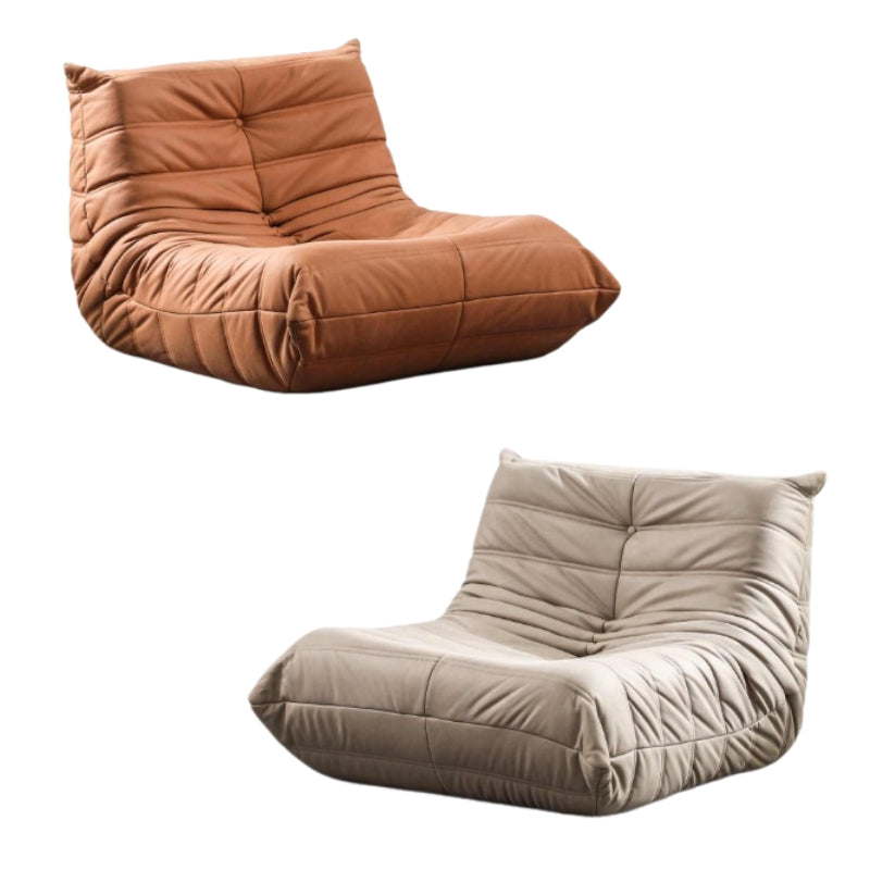 IVY Lounge Chair | Low-Profile PU Leather Seat – Beige & Brown Options