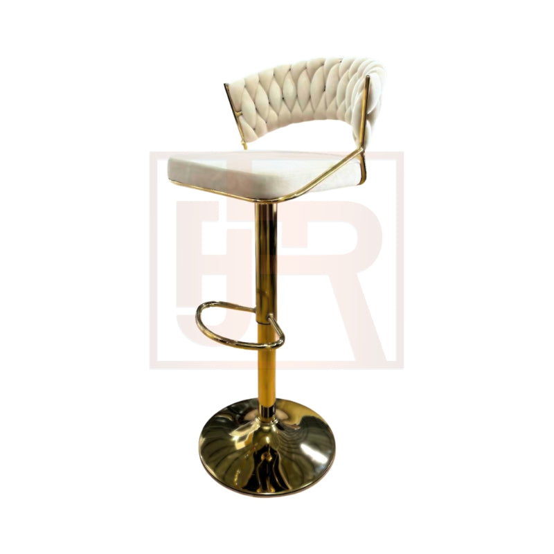 HAVEN Velvet Barstool with Gold Base | Adjustable Glam Bar Chair