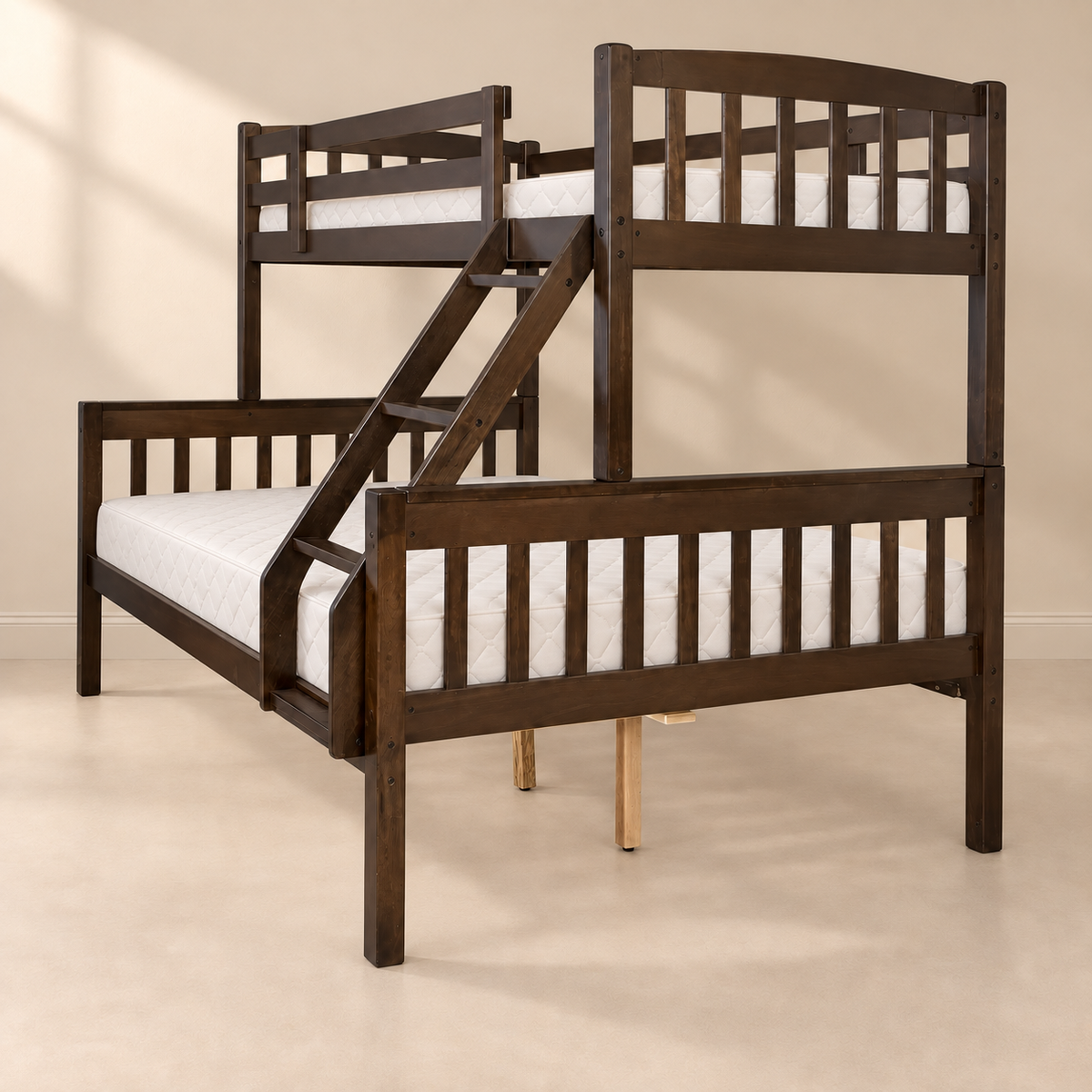 SCARLETT Bunk Bed | Space-Saving Wooden Bunk Bed – Dark Brown Finish