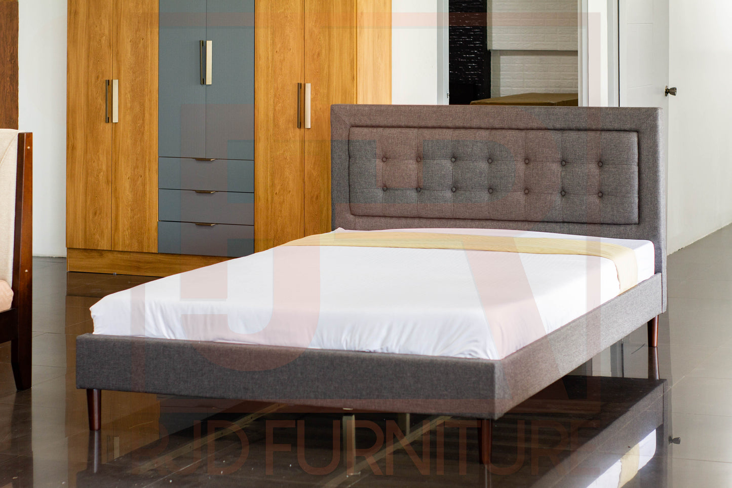 Jordan Bed | Modern Tufted Upholstered Bed – Queen Size