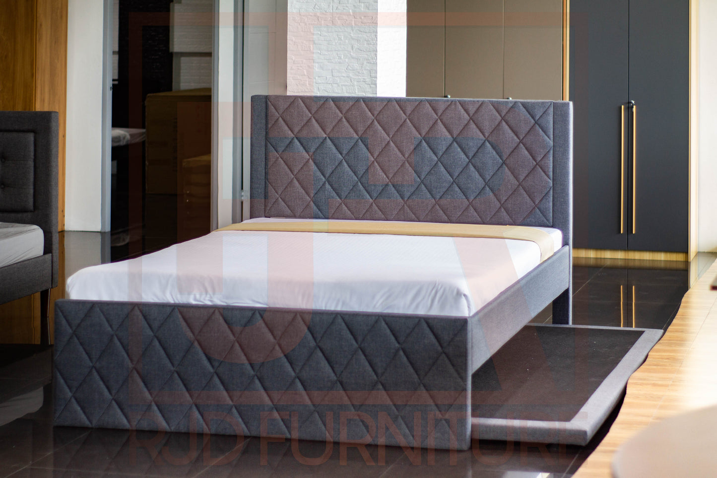 Karina Bed | Diamond Tufted Pull-Out Bed Frame – Single, Double, Queen