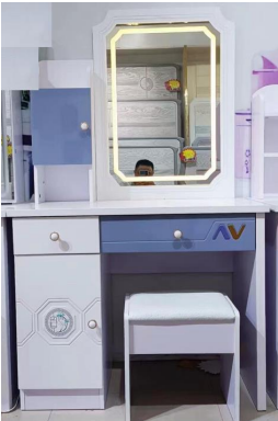 HANA Vanity Dresser with LED Mirror & Stool | Compact Makeup Table with Storage