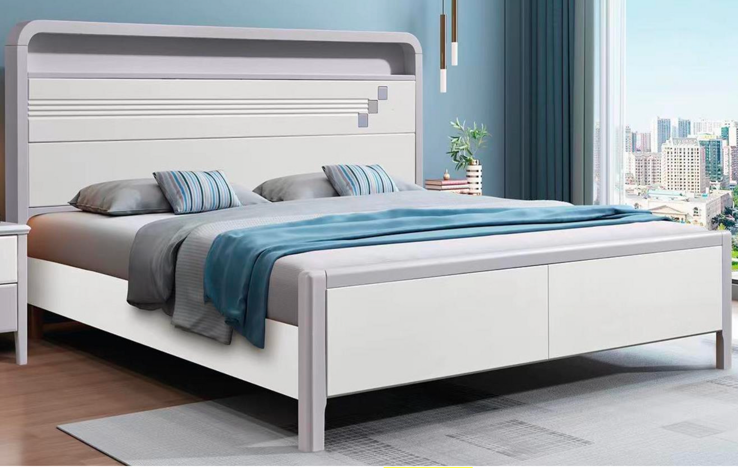 Sidney Bed | Contemporary King Bed with Sleek Panel Design