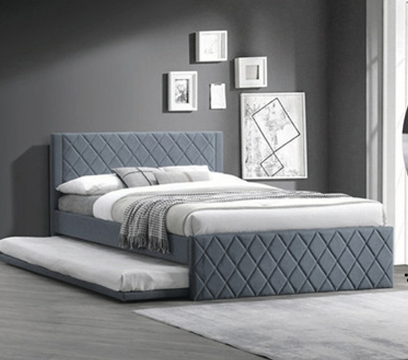 Karina Bed | Diamond Tufted Pull-Out Bed Frame – Single, Double, Queen