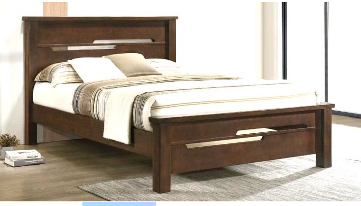 Nikki Bed | Sleek Wooden Bedframe with Metal Accent Strips