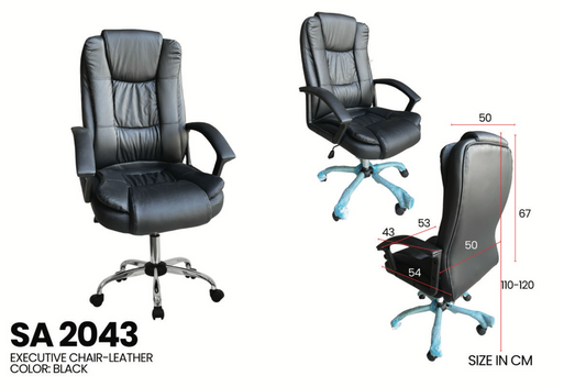 Leo Executive Chair – Premium Leather Office Chair (Black)