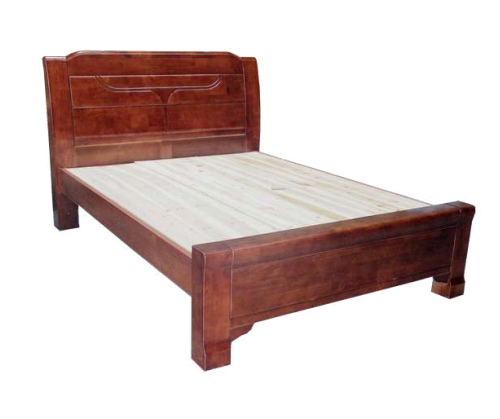 Tayla Bed | Solid Asian Oak Wood Queen Frame 60"x75" in Walnut Finish