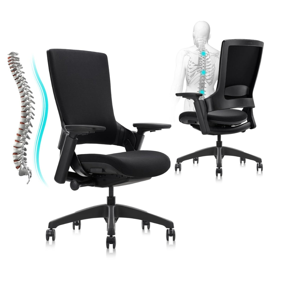 Harvey Executive Chair – Ergonomic Leather Office Chair (Black)