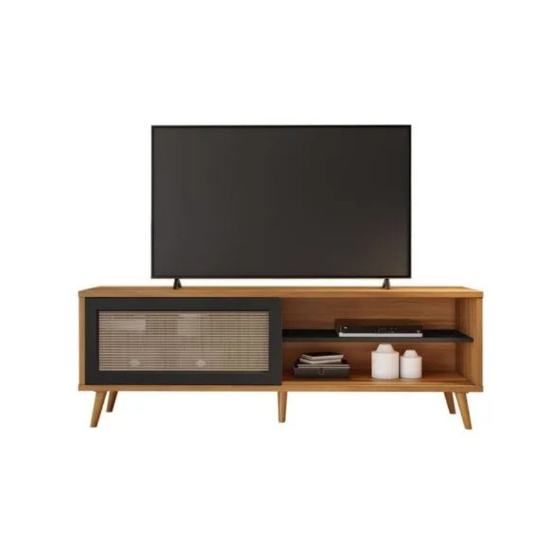 NALA TV Rack | Mid-Century Modern Entertainment Unit with Sliding Door