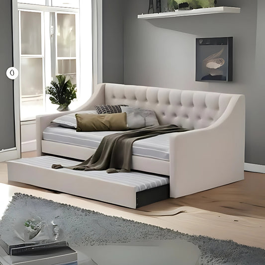 Nikki Day Bed | Tufted Sofa-Style Daybed with Pull-Out Trundle