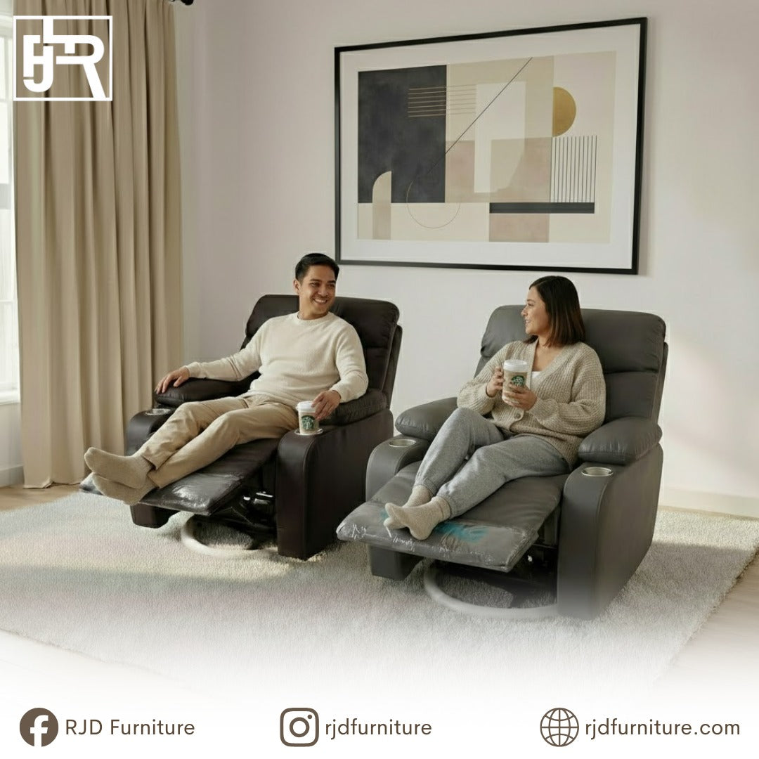Zano Reclining Chair | Multi Angle Adjustable Design with Plush Cushioning, Built in Coffee Holder and Side Pocket