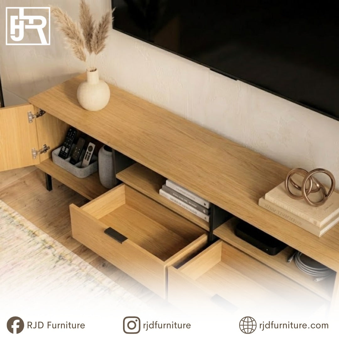 Fiore TV Cabinet | Modern TV Stand with Spacious Storage