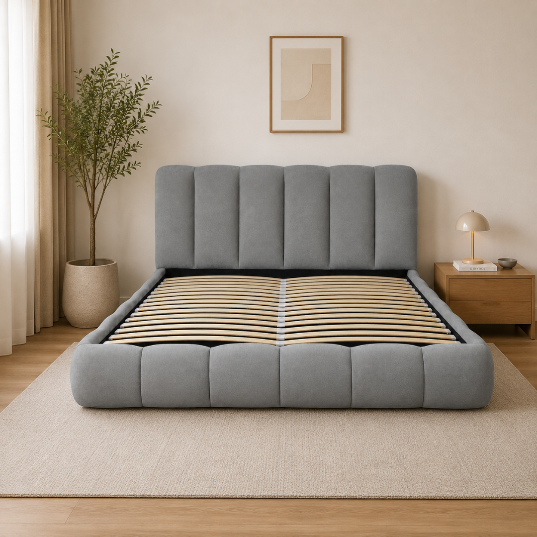 Vella Storage Bed | Modern Upholstered Bed with Smart Storage and Tufted Headboard