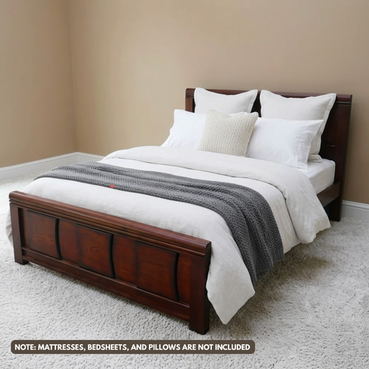 Rhian Solid Wood Bed | Sturdy Frame with Engineered Wood Matting, Queen & King Sizes