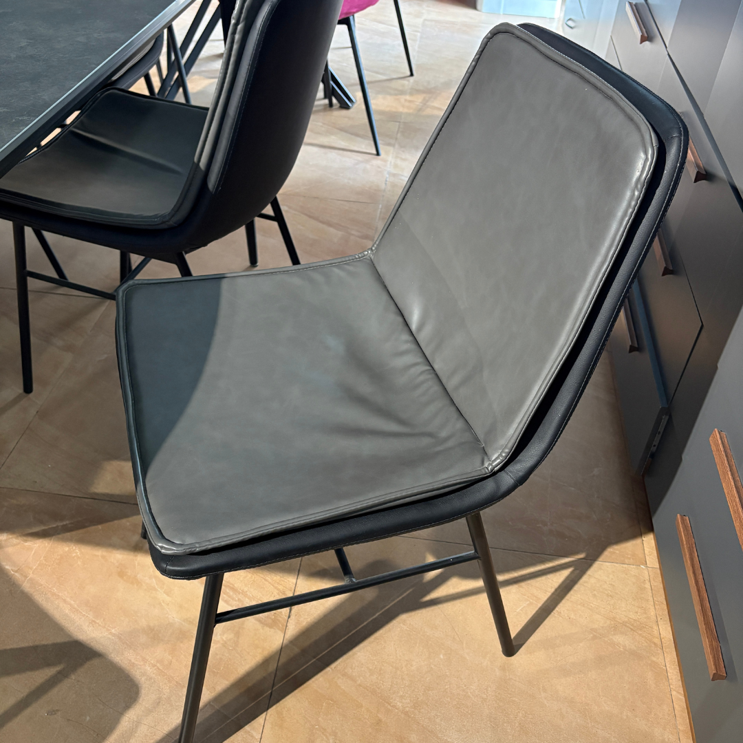 Olivia 6-Seater Dining Set | Modern Sintered Stone Dining Table with PU Leather Chairs