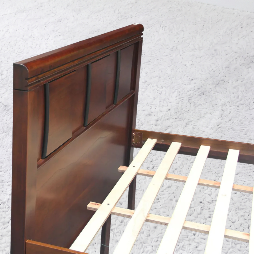Rhian Solid Wood Bed | Sturdy Frame with Engineered Wood Matting, Queen & King Sizes