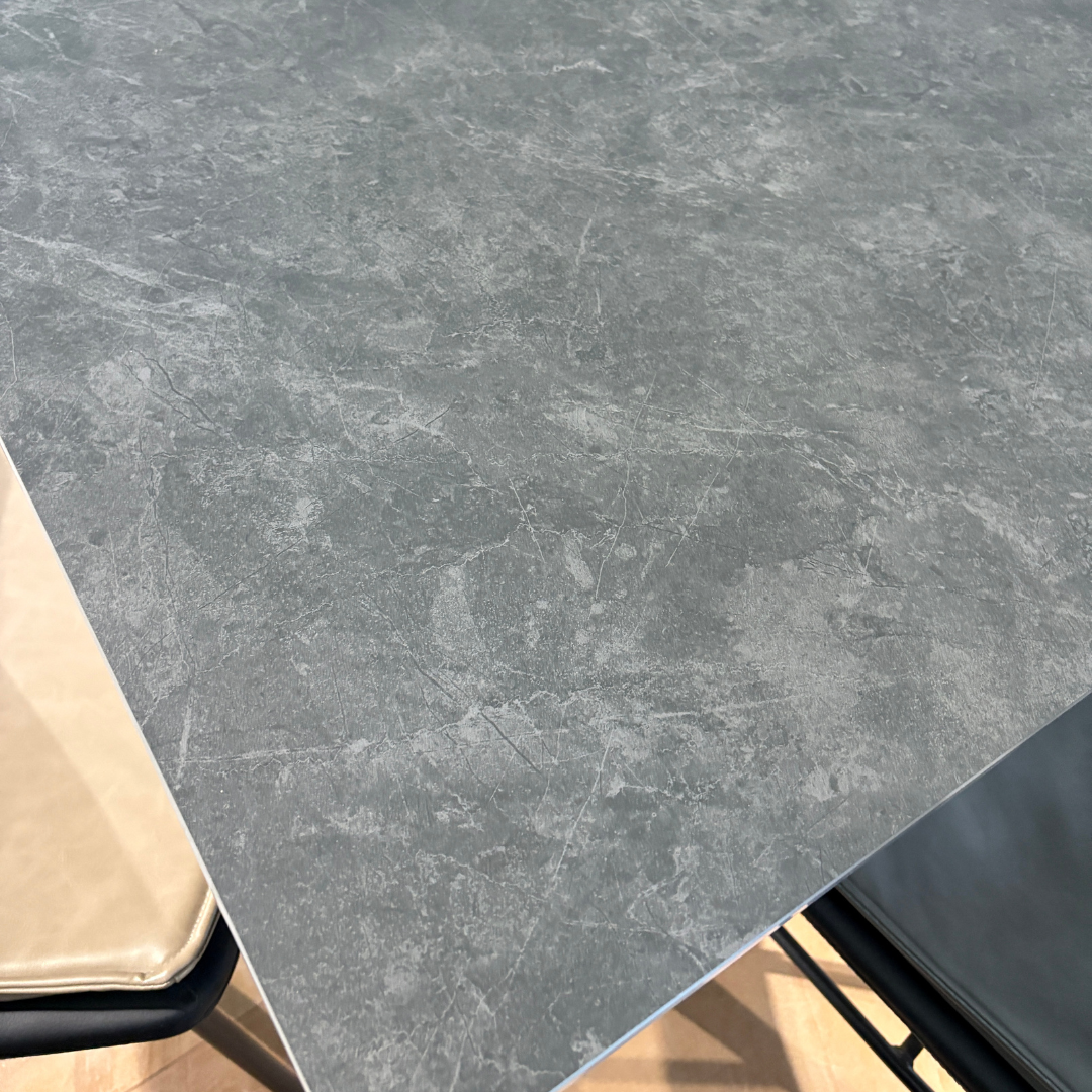 Olivia 6-Seater Dining Set | Modern Sintered Stone Dining Table with PU Leather Chairs
