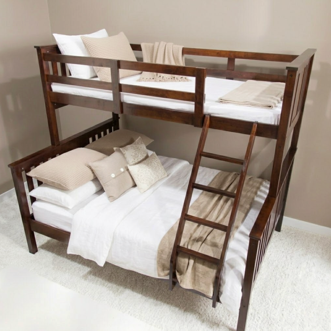 Kristine Bunk Bed | Solid Malaysian Rubberwood, 36"x54"x75"
