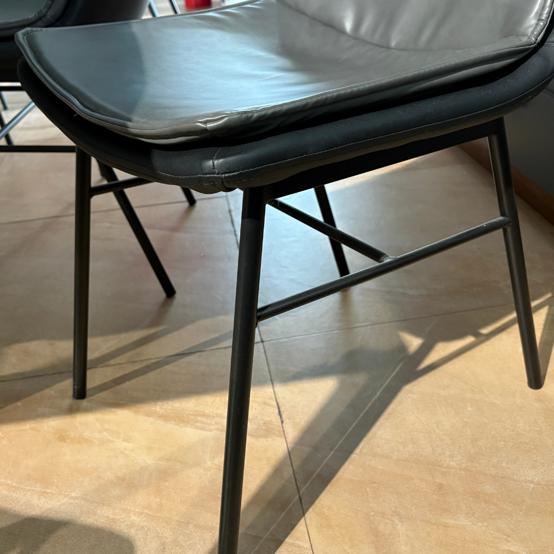 Olivia 6-Seater Dining Set | Modern Sintered Stone Dining Table with PU Leather Chairs