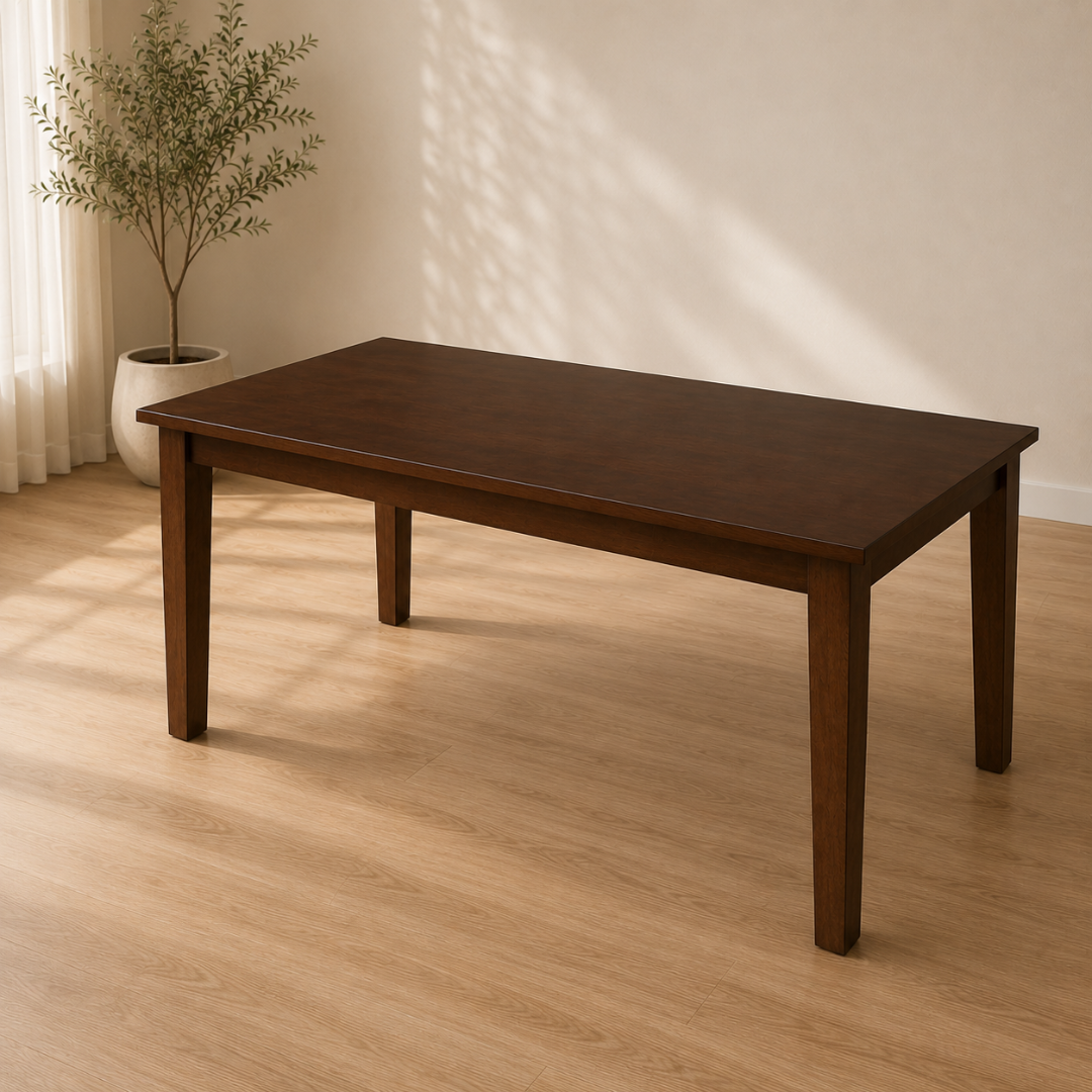 Emma Dining Set | Elegant 6-Seater Dining Set with Solid Wood Frame and Comfortable Upholstered Chairs