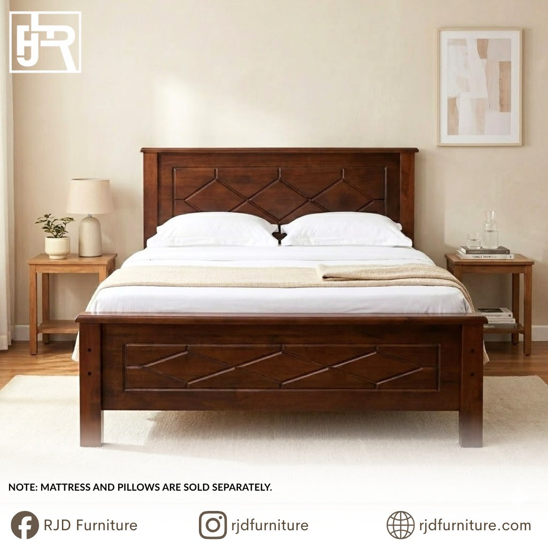 Irene Wooden Bed | Classic Wooden Bed Frame with Cozy and Timeless Design