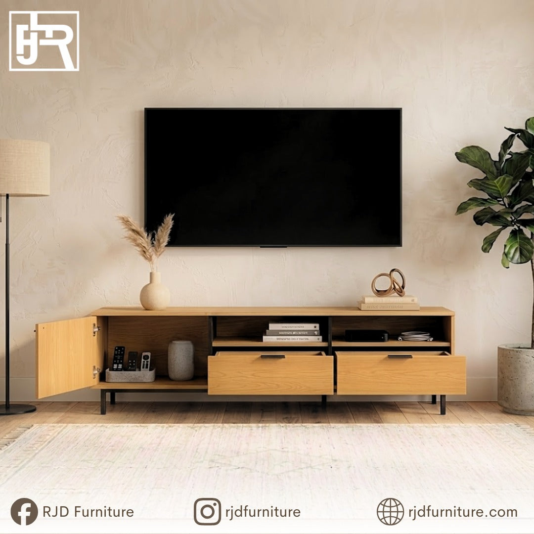 Fiore TV Cabinet | Modern TV Stand with Spacious Storage