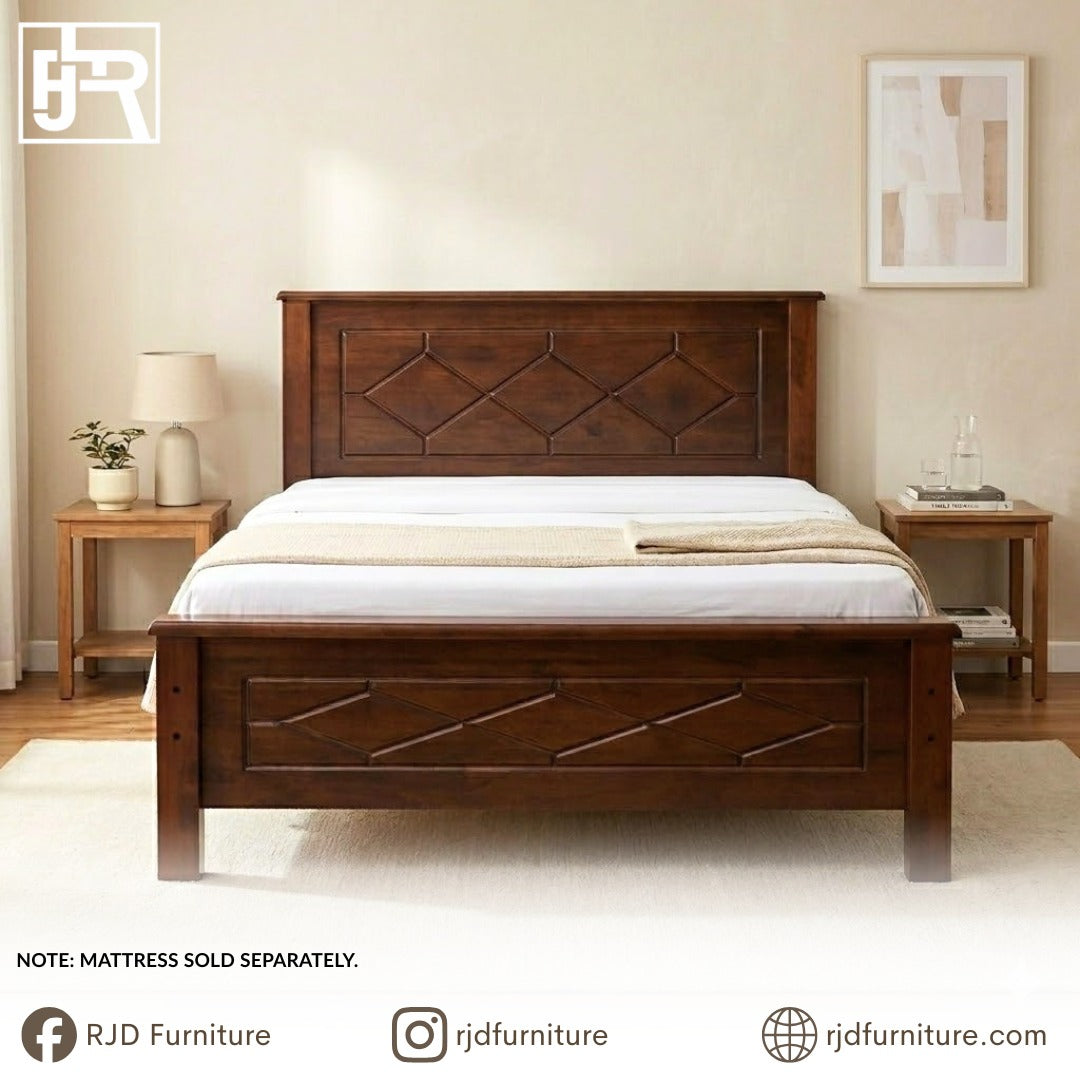 Irene Wooden Bed | Classic Wooden Bed Frame with Cozy and Timeless Design