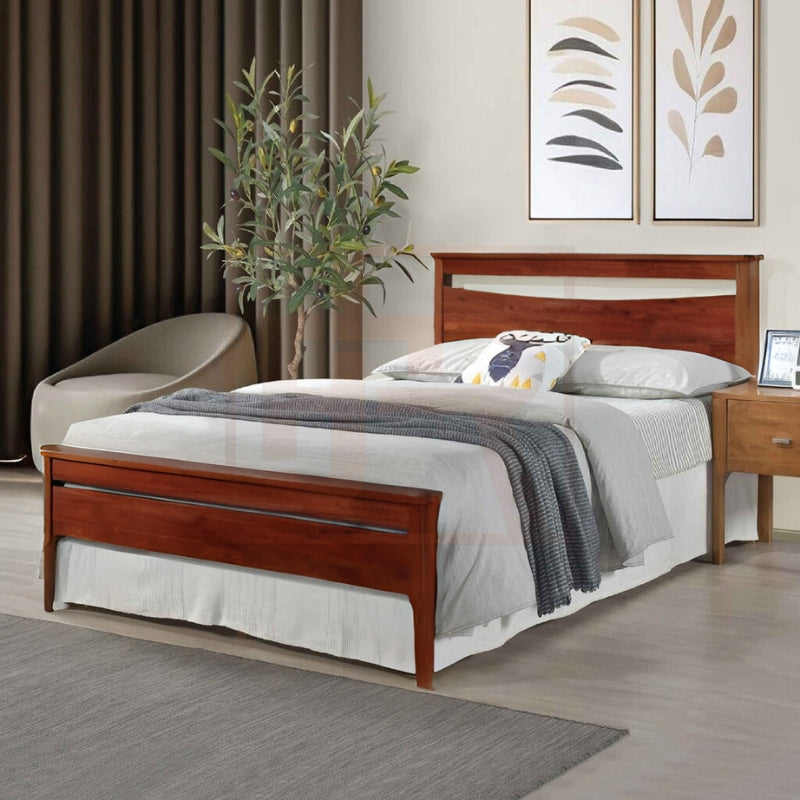 Otis Bed | Sleek Wooden Queen Bed Frame – Oak or Walnut Finish