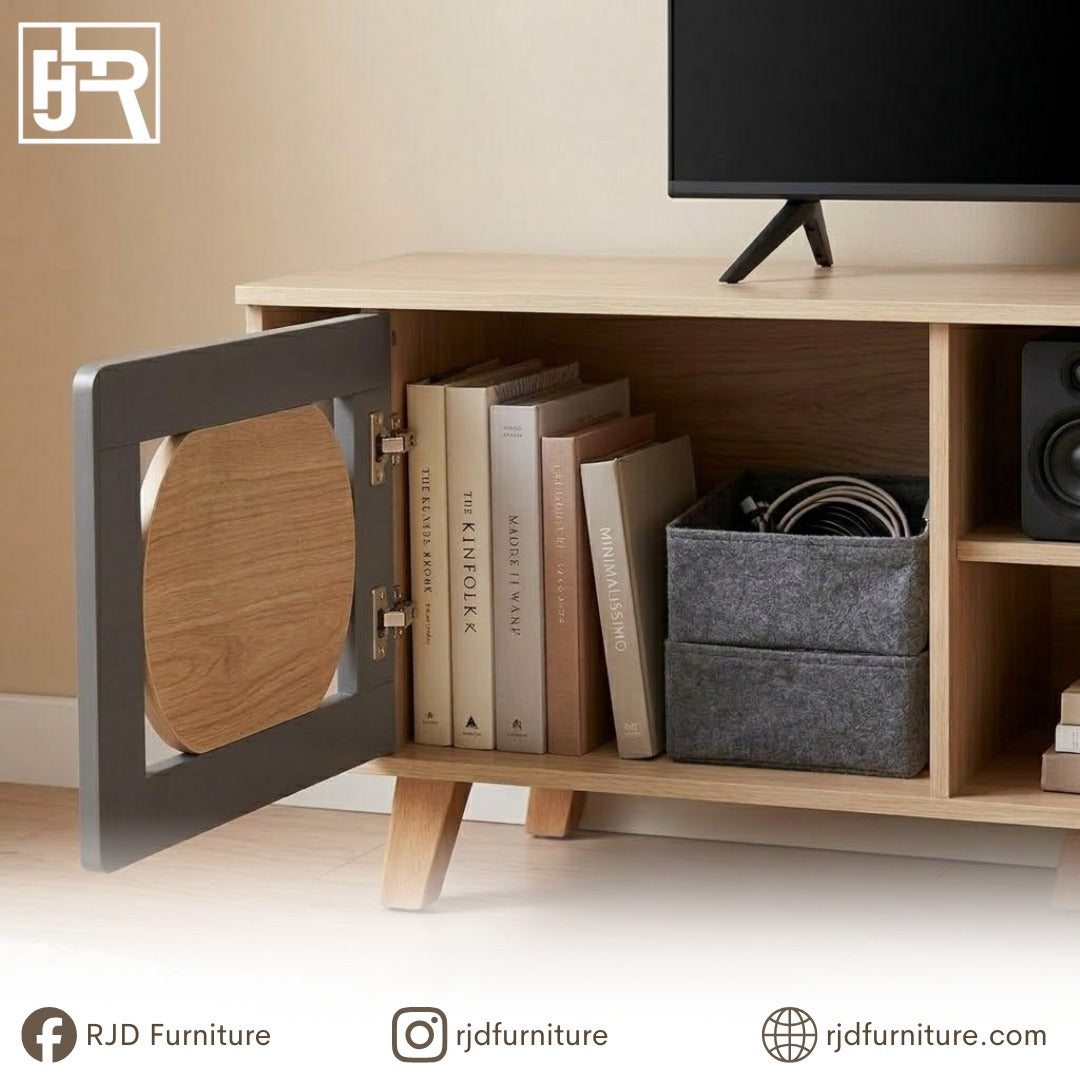 Aries TV Stand | Modern Entertainment Cabinet with Spacious Storage and Sleek Design