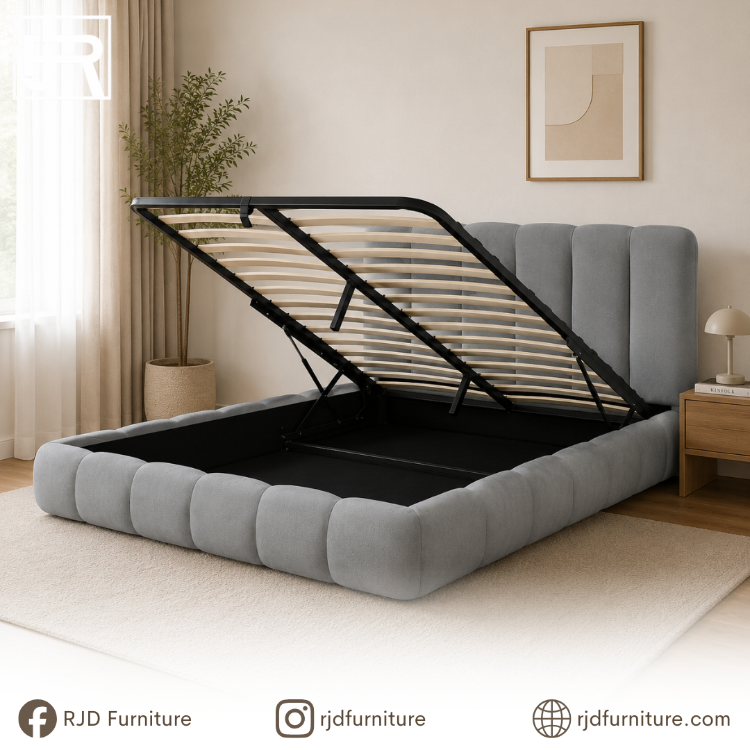 Vella Storage Bed | Modern Upholstered Bed with Smart Storage and Tufted Headboard