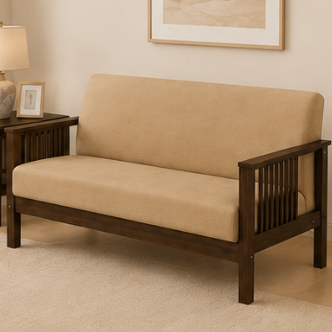 Elsa Sala Set | Solid Mahogany Living Room Set with Premium Fabric Upholstery