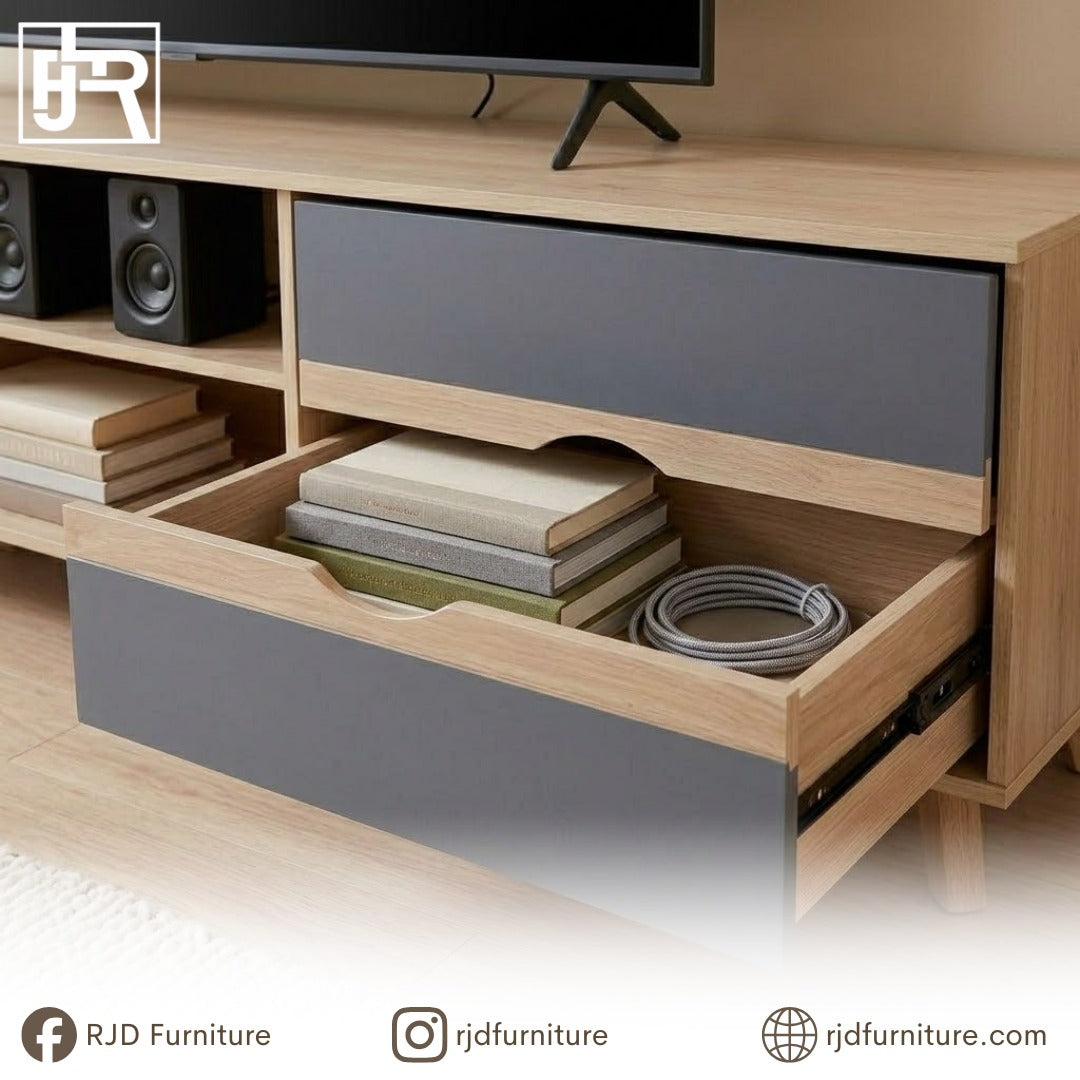 Aries TV Stand | Modern Entertainment Cabinet with Spacious Storage and Sleek Design