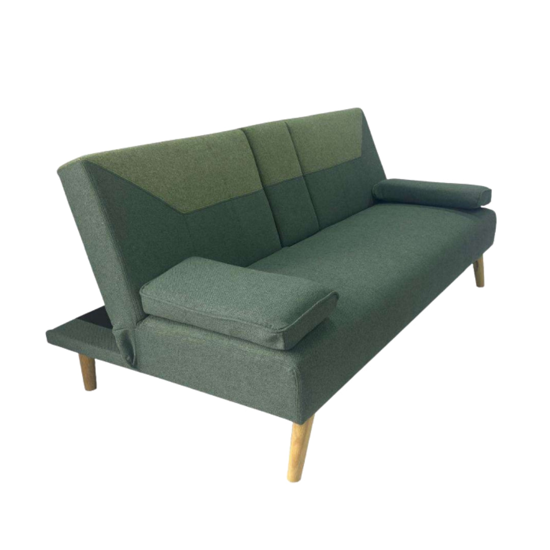 JESSICA Sofa Bed | Leatherette Convertible Sofa with Solid Wood Frame – Brown, Beige, or Green