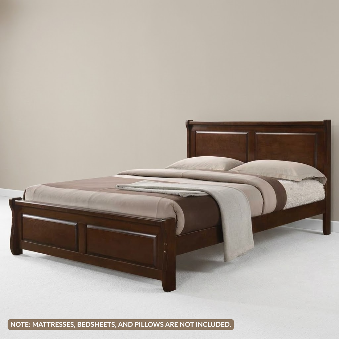 Charlie Bed | Solid Wood Panel Bed in Rich Espresso Finish – Twin to King Sizes