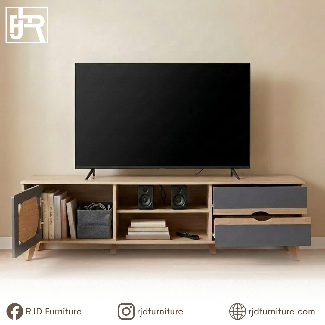 Aries TV Stand | Modern Entertainment Cabinet with Spacious Storage and Sleek Design