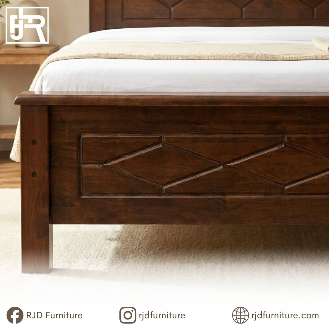 Irene Wooden Bed | Classic Wooden Bed Frame with Cozy and Timeless Design