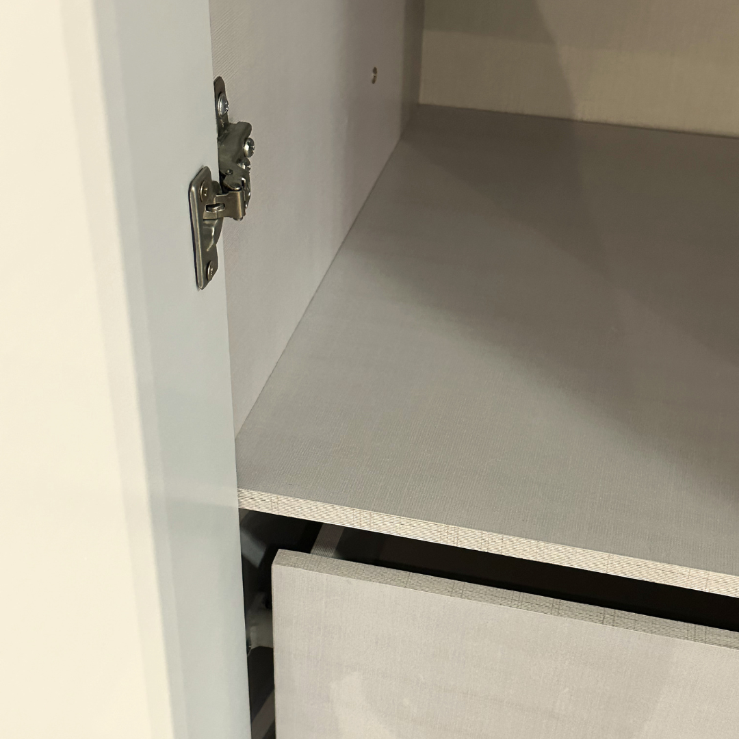 Hope Wardrobe | Modern 4-Door Storage Cabinet in Freijo & Off White