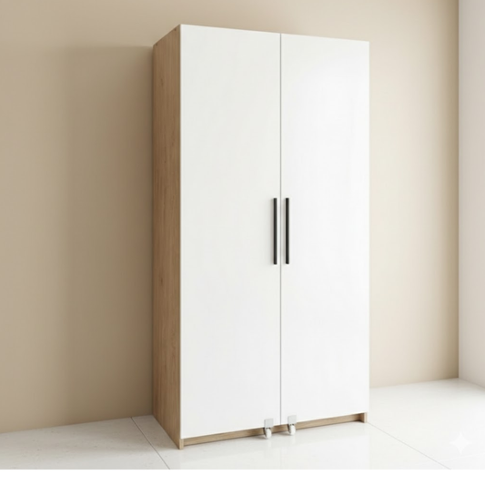 ELVIE Pantry Storage Cabinet |Shelves - White & Oak
