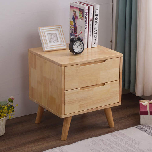 RYAN Side Table | 2-Drawer Wooden Side Table – Wenge & Natural
