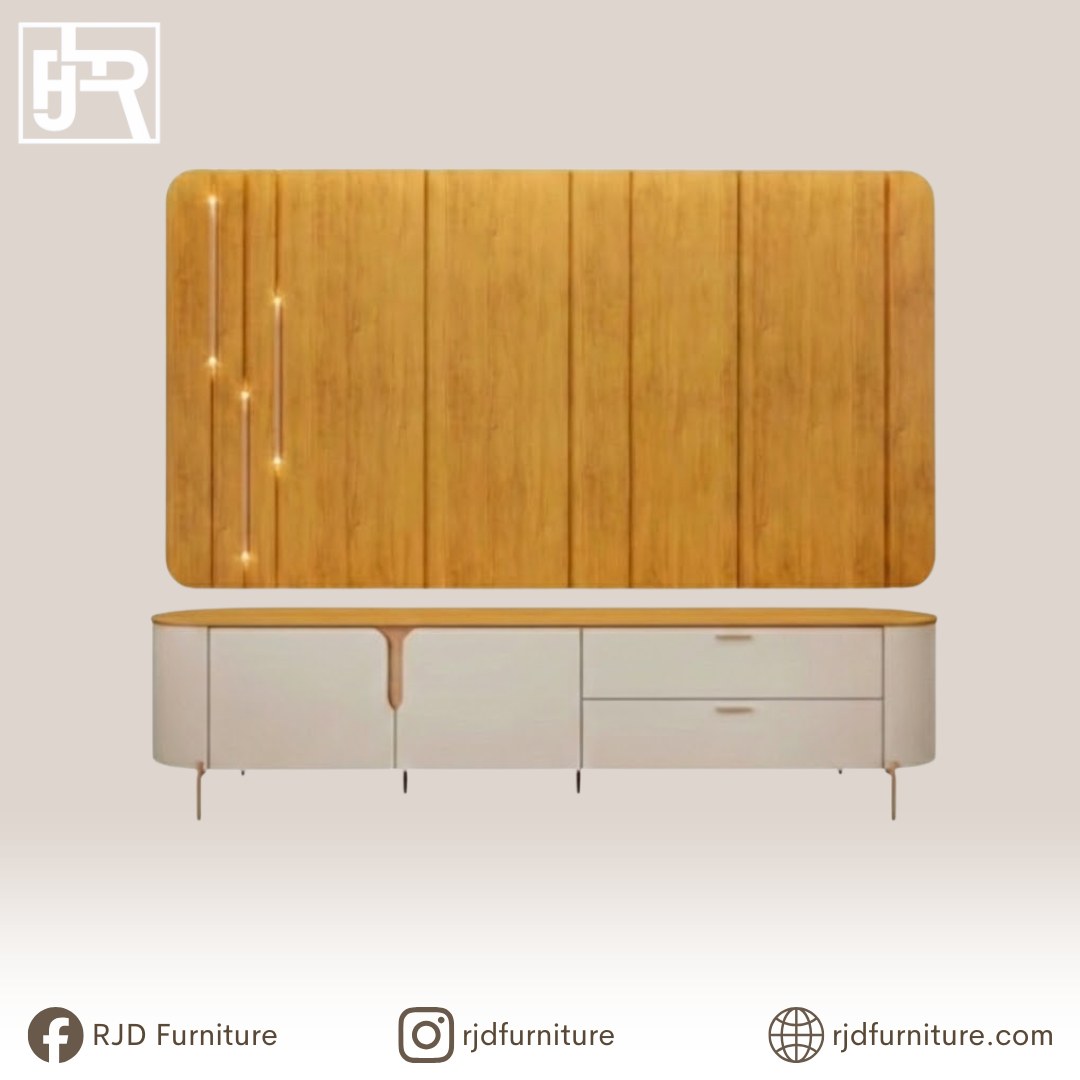 Celina TV Stand with Panel | Modern Entertainment Cabinet with 4 Storage Cabinets