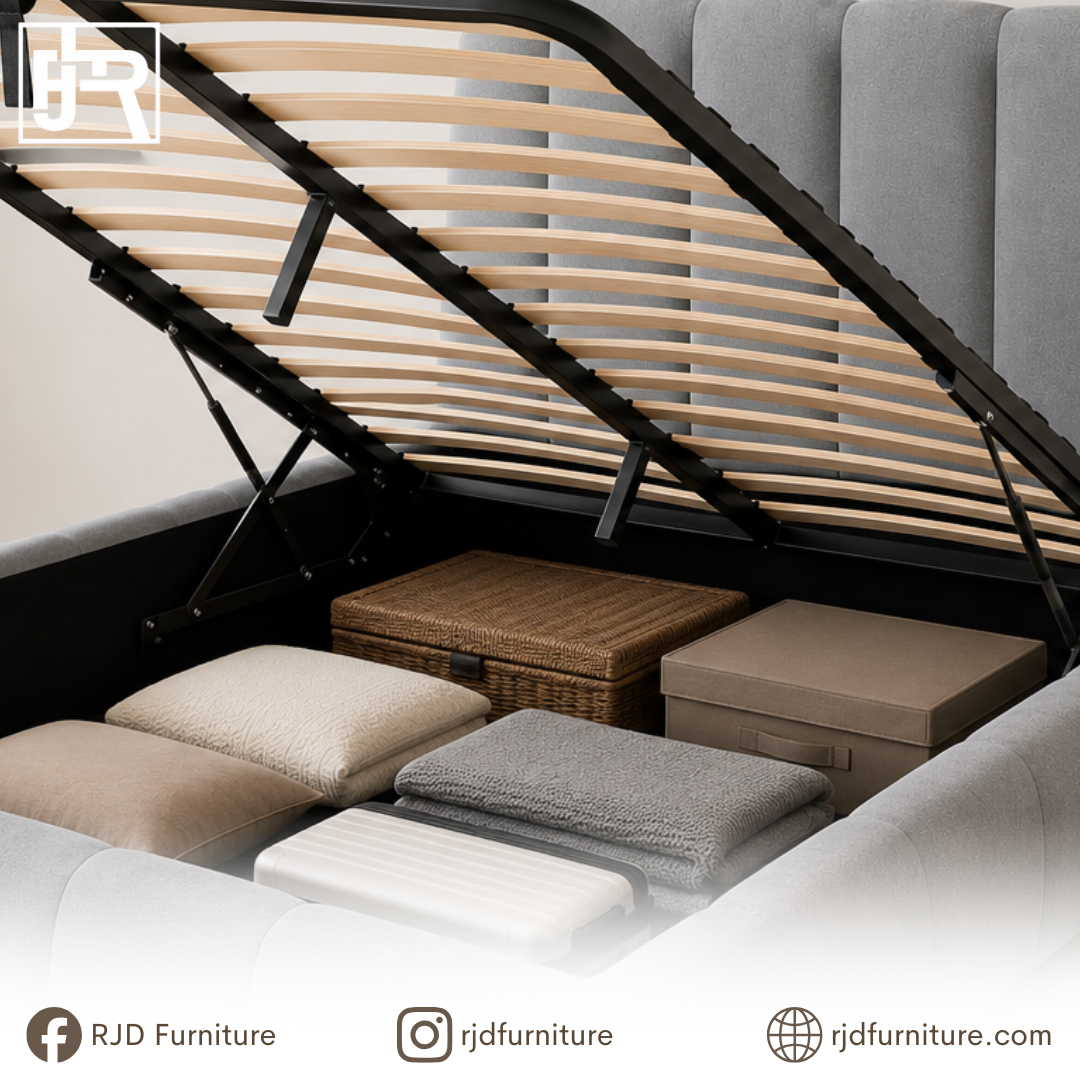 Vella Storage Bed | Modern Upholstered Bed with Smart Storage and Tufted Headboard