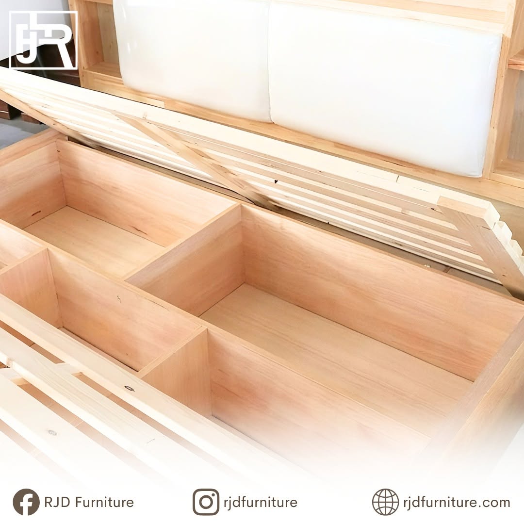 Ivory Queen Bed | Stylish Wooden Bed with Smart Storage and Functional Headboard