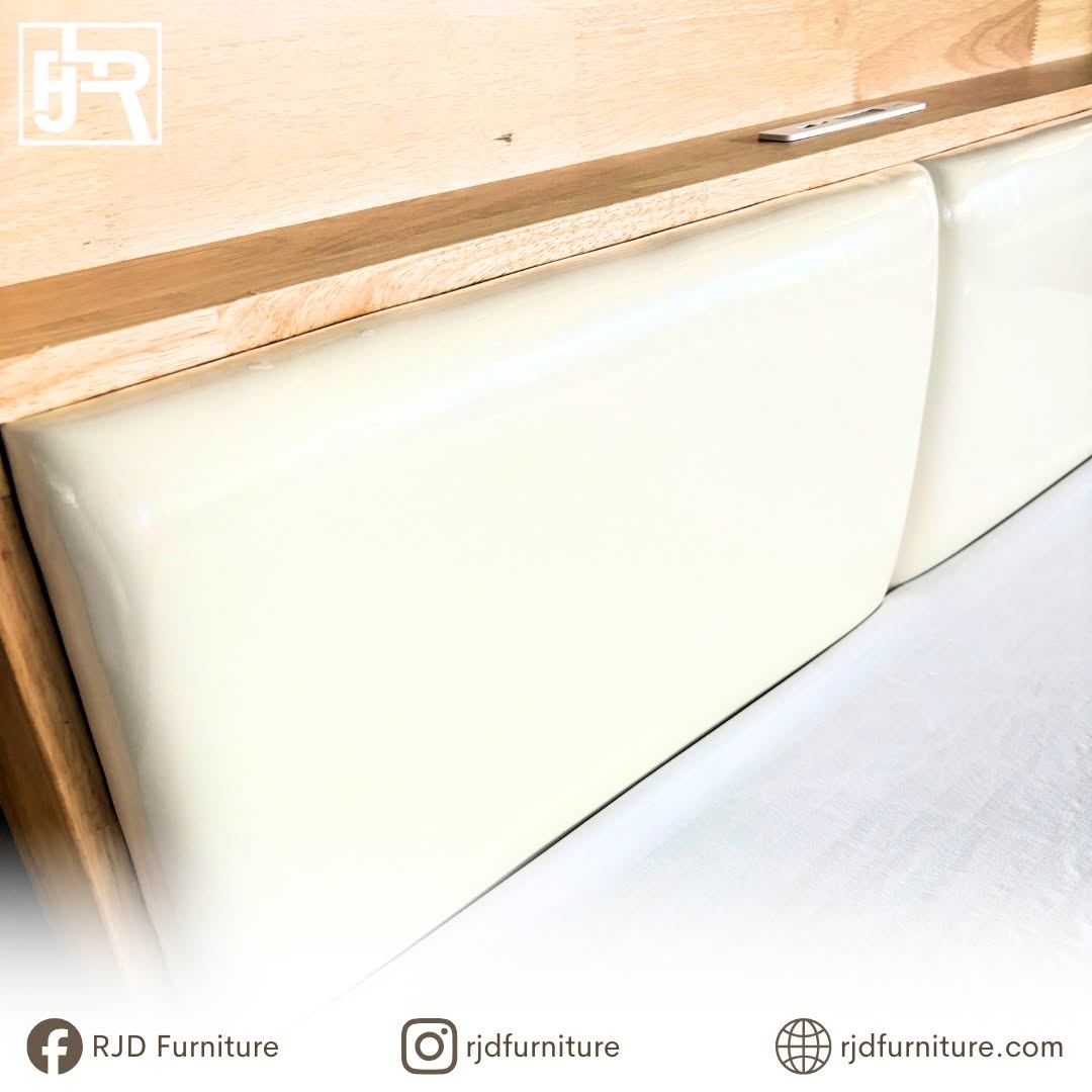 Ivory Queen Bed | Stylish Wooden Bed with Smart Storage and Functional Headboard