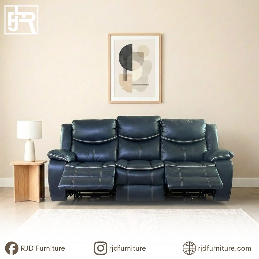 Thalia 3 Seater Recliner Sofa | Leather Upholstered with Spacious Seating and Built in Reclining Function
