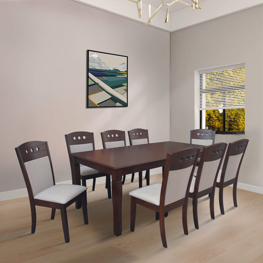 Aira Dining Set | Elegant Wooden Table with Comfortable Cushioned Chairs – 6 or 8 Seaters