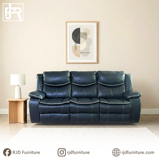 Thalia 3 Seater Recliner Sofa | Leather Upholstered with Spacious Seating and Built in Reclining Function