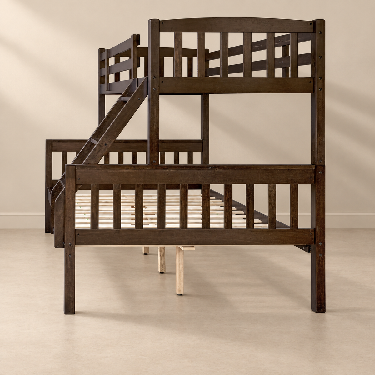 SCARLETT Bunk Bed | Space-Saving Wooden Bunk Bed – Dark Brown Finish