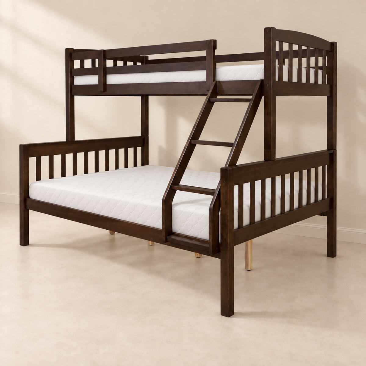 SCARLETT Bunk Bed | Space-Saving Wooden Bunk Bed – Dark Brown Finish
