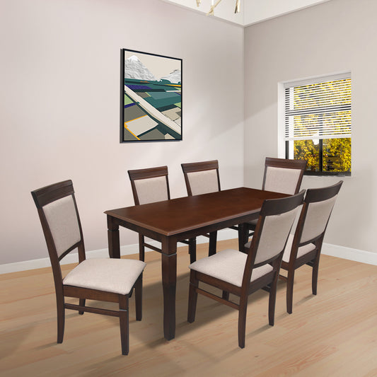 Helga Dining Set | Elegant Wooden Table with Comfortable Cushioned Chairs – 4 or 6 Seaters